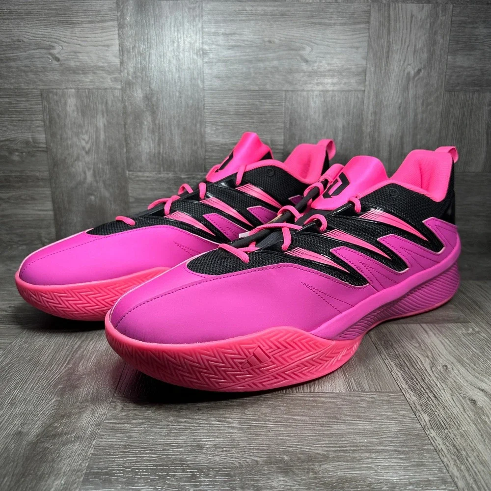 Adidas Dame Certified 3 Mens Size 18 Pink Black Basketball Sneakers NEW JI1545